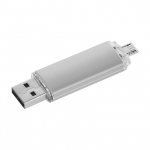 Metalowy pendrive OTG, srebrny