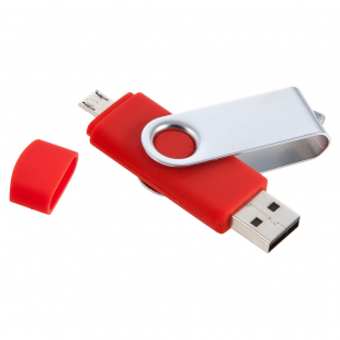 Czerwony pendrive OTG typu twister